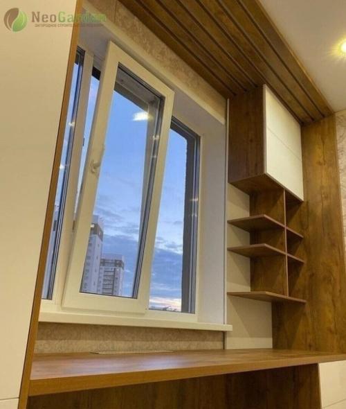 Сейчас стало популярным, делать рабочую зону для детей у окна. 08