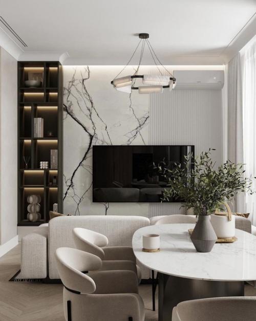 Эта кухня - гостиная занимает 27 м 2. 03