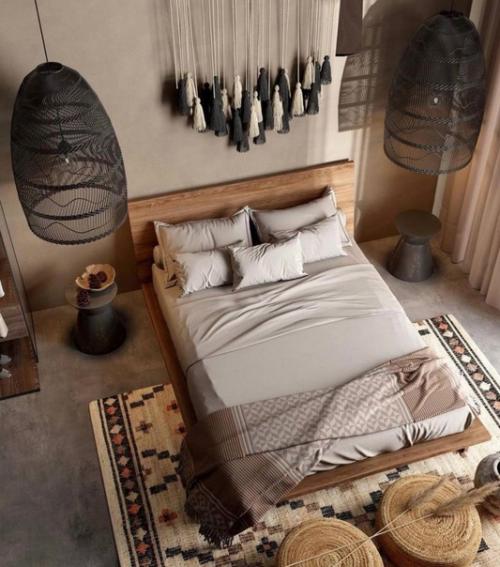 Спальня в натуральных тонах - это идеальное место, чтобы погрузиться в уют. 01