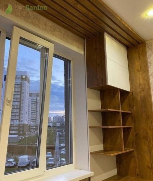 Сейчас стало популярным, делать рабочую зону для детей у окна. 01