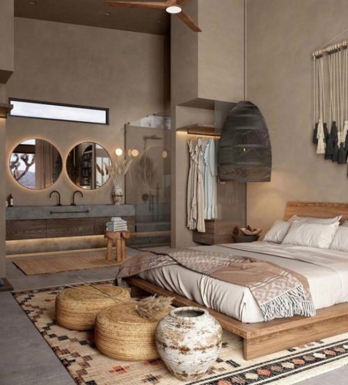 Спальня в натуральных тонах - это идеальное место, чтобы погрузиться в уют. 02