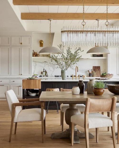 Кухня - гостиная в канадском стиле привлекает внимание своей функциональностью и воздушностью. 
