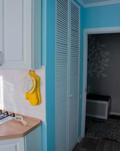 Наша скромная кухонка в нежно голубом. 07