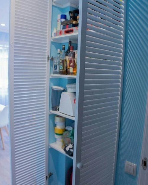 Наша скромная кухонка в нежно голубом. 08