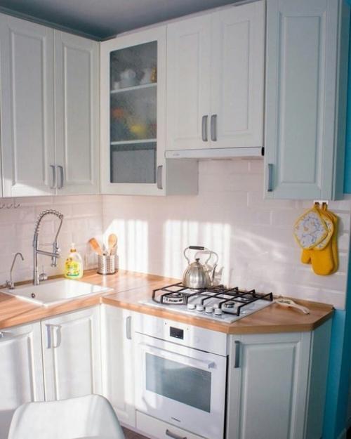 Наша скромная кухонка в нежно голубом. 05