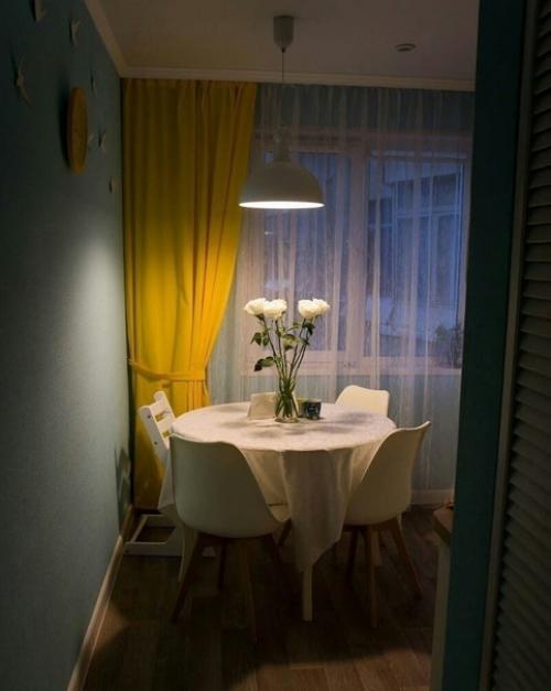 Наша скромная кухонка в нежно голубом. 09