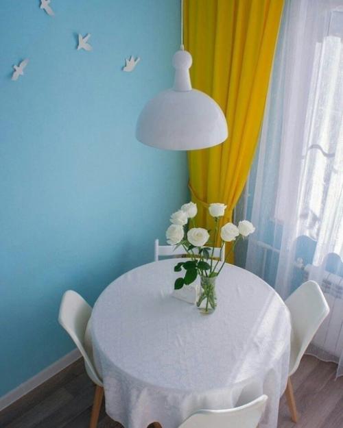 Наша скромная кухонка в нежно голубом. 01