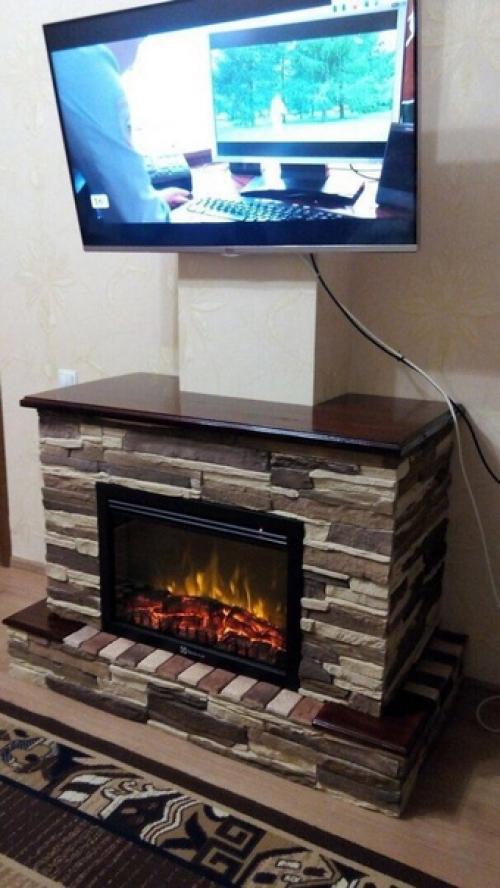 Муж смастерил такой вот декоративный каминчик нам в квартиру по моей просьбе. 06