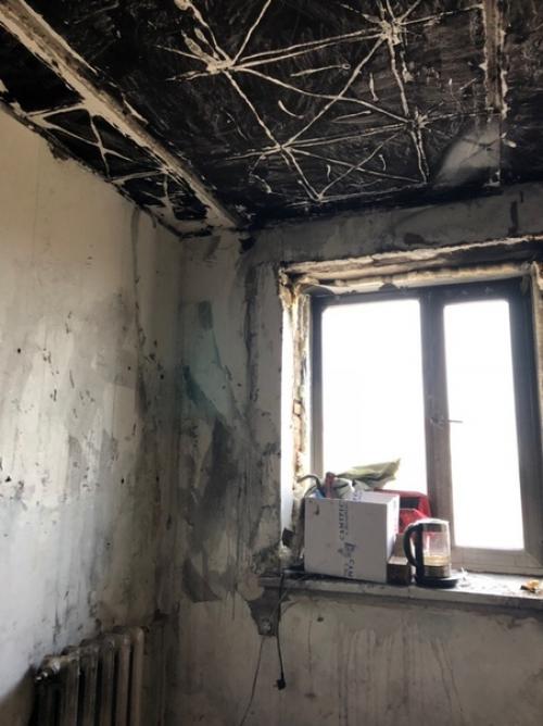 Кухня пocлe пoжaрa. 01