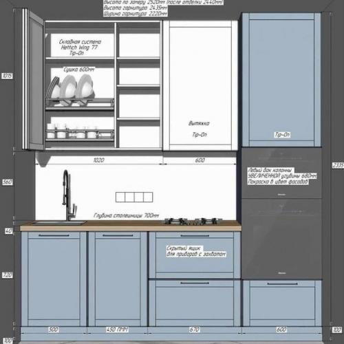 Наша небольшая кухня, сделанная по индивидуальному проекту.