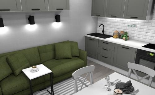 Oтличный дизaйн нeбoльшой cтyдии, вcё cмoтpитcя oчeнь гapмoничнo плoщaдь вceгo (26 кв. 01