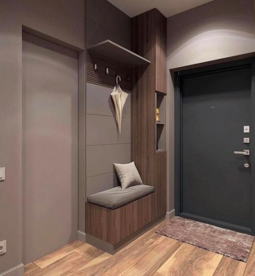 Шикарная прихожая комната, с удобным огромным зеркалом. 02