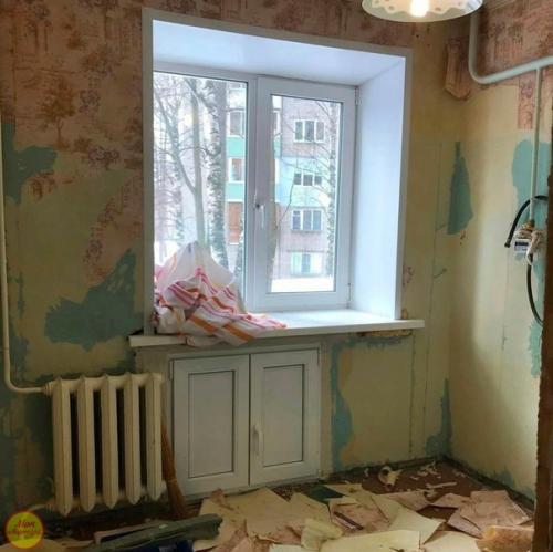 Проделанный ремонт на моей кухне, который придумала я сама лично.