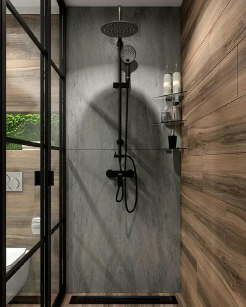 Совмещенный санузел с душевой кабиной.