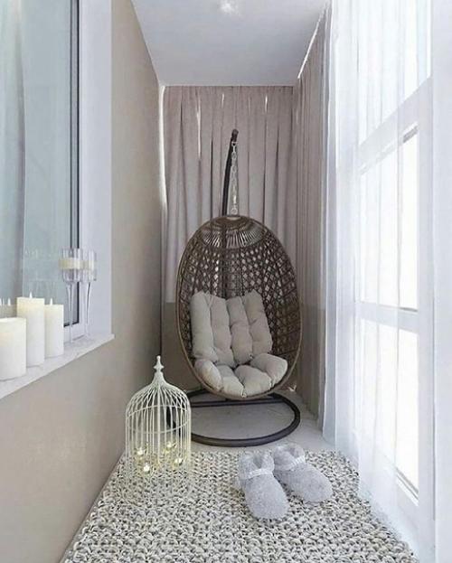 Нынче у людей появилась мода на подвесные кресла, которые устанавливают на балконах и лоджиях. 06