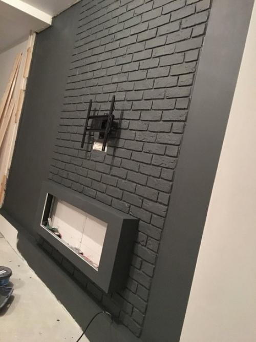 Смастерил тв зону с декоративным камином. 04