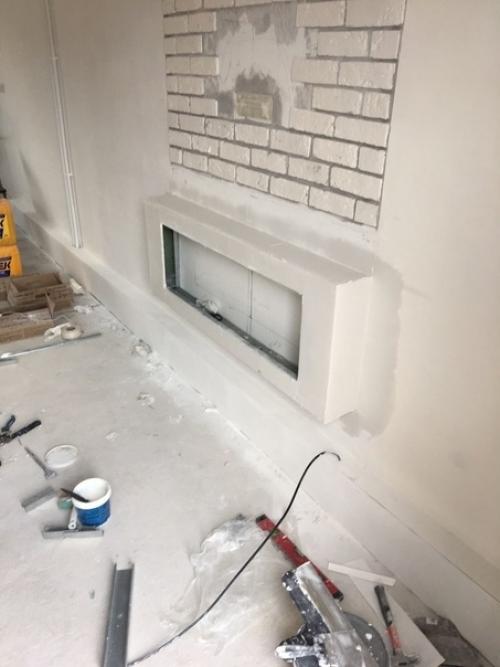 Смастерил тв зону с декоративным камином. 03