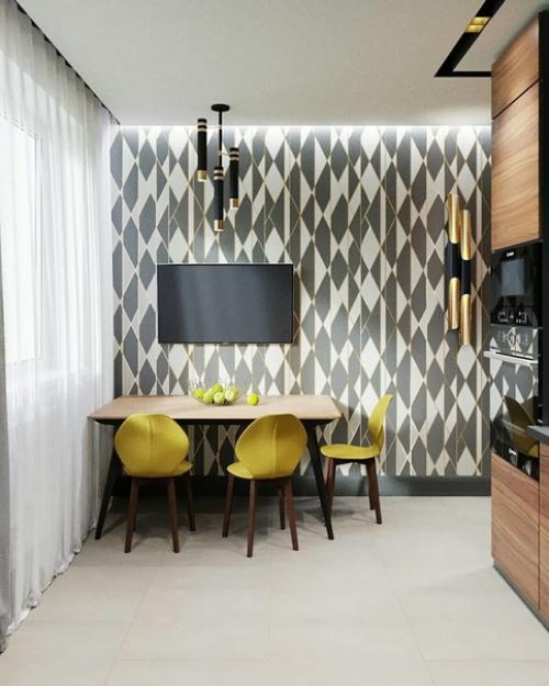 Интересное цветовое решение для кухни. 01