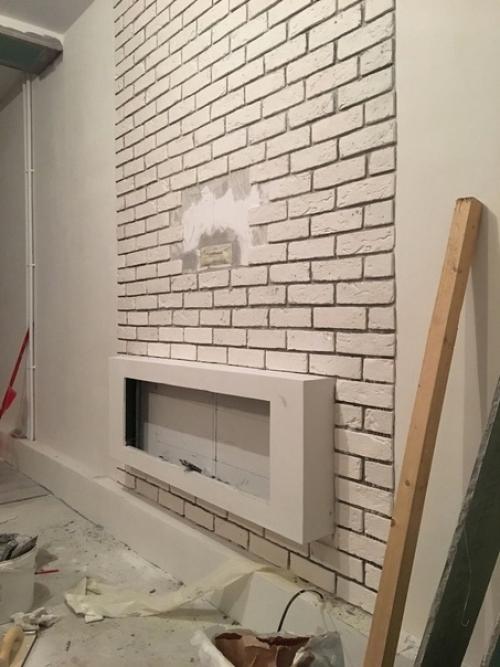 Смастерил тв зону с декоративным камином. 01