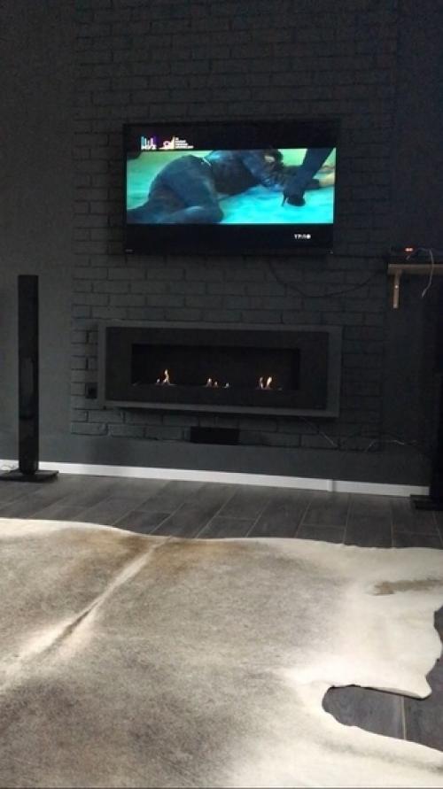 Смастерил тв зону с декоративным камином. 05