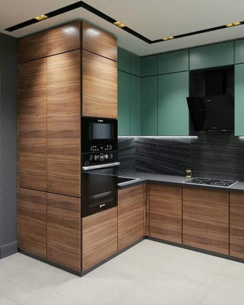 Интересное цветовое решение для кухни. 02