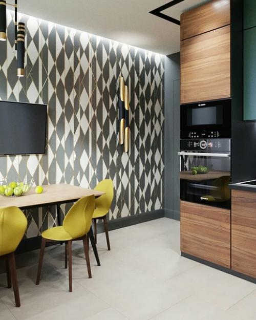 Интересное цветовое решение для кухни. 05