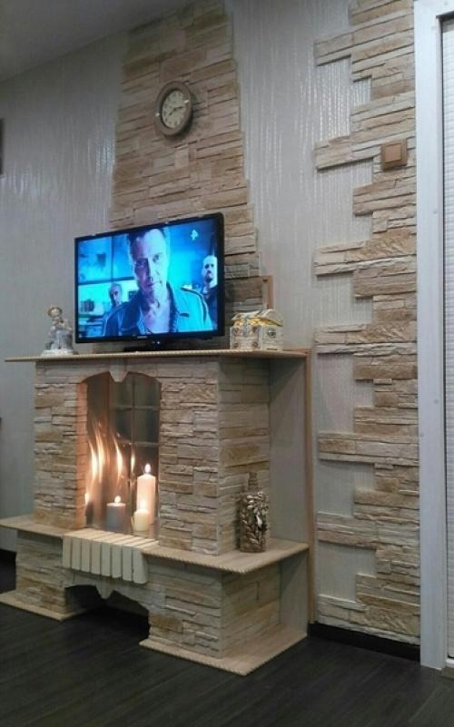 Как сделать декоративный камин дома своими руками. 05