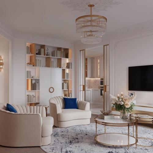 Я была поражена, увидев гостиную сложной формы, площадью 26 кв. 06