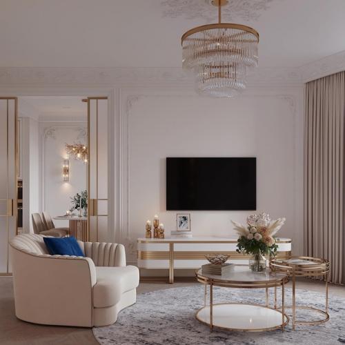 Я была поражена, увидев гостиную сложной формы, площадью 26 кв. 02