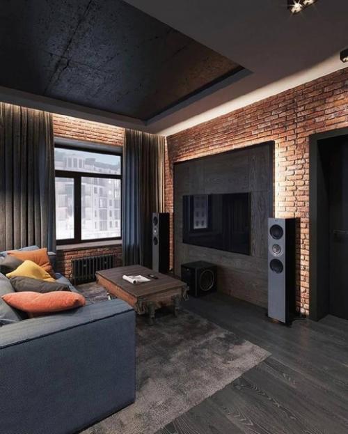 Темный лофт - просторный, стильный и динамичный. 04