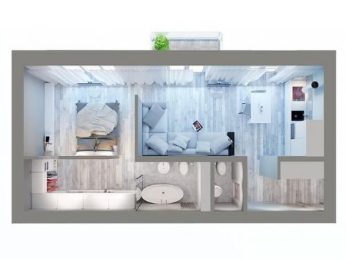 Наша квартира площадью 50 м 2, сделали перепланировку. 05