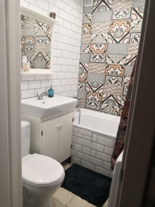 Промахнулась с плиткой на полу, в интерьере оказался слишком Тёплым оттенком. 01