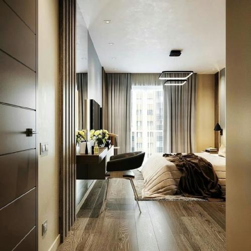 Дизайн - проект спальни с рабочим уголком на лоджии. 01