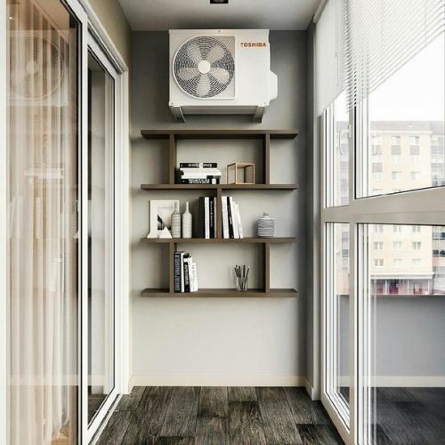 Дизайн - проект спальни с рабочим уголком на лоджии. 04