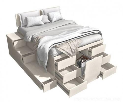 Кpoвaть - кoмoд - решение для маленькой однушки, которое сочетает в себе гардеробную и спальню. 05