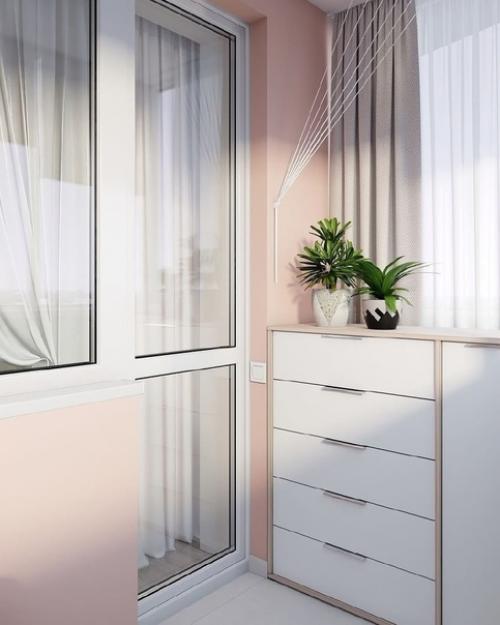 Такой стильный балкон у нас получился, продумали всё до мелочей.