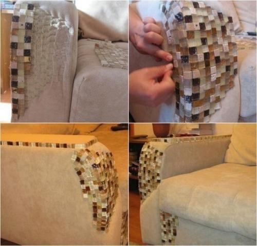 Несколько решений, как люди маскируют разорванные углы на мебели.