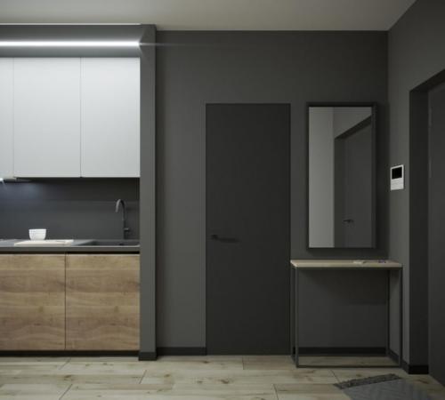 Студия на 30 кв м сделанная под стиль лофт. 07