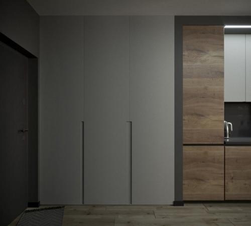 Студия на 30 кв м сделанная под стиль лофт. 06